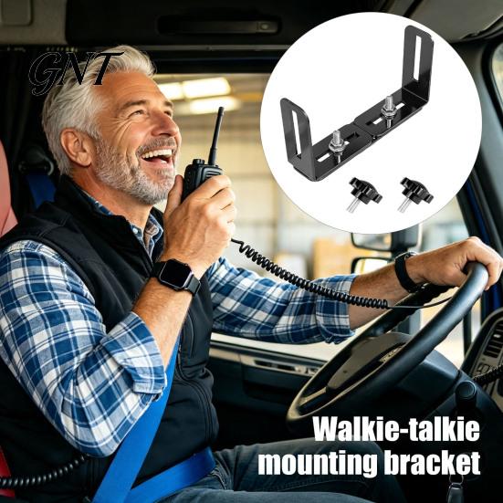 Vehicle Equipment Mount for Scanners Universal CB Radio Bracket, Adjustable 6-10 Inch Heavy Duty Durable Black Metal Mounting Kit Device Holder, Slide