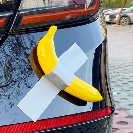 Ручная роспись клейкая лента банан забавная наклейка для автомобиля сильная липкость реалистичный вид креативный забавный