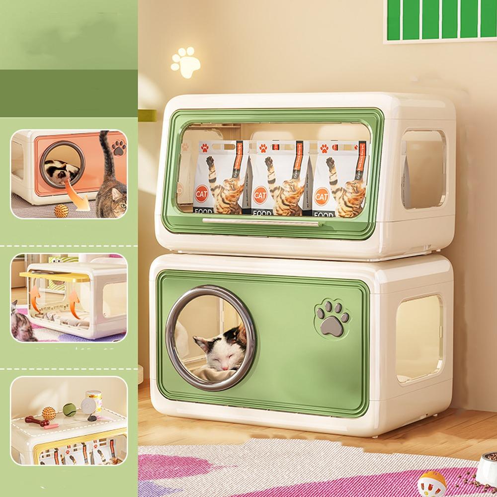 Вентилируемый кошачий домик Пластиковый кошачий домик для сна Кошачья кровать Полузакрытая кошачья кровать для маленькой кошки собаки