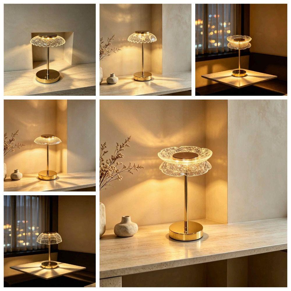 Mid-Century Petal Table Lamp Vintage Table Lamp Ins Aesthetic Accent Lamp Gift