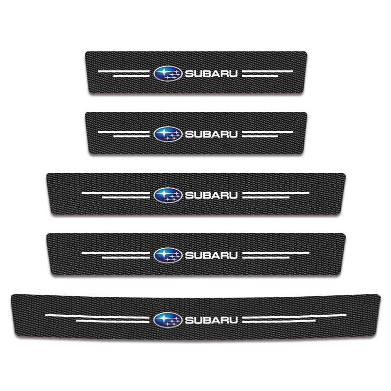 For Subaru STI XV Car Accessorie PU Leather Car Door Sill Plate Protector Stickers Threshold Side Trunk anti-scratch Protection X666