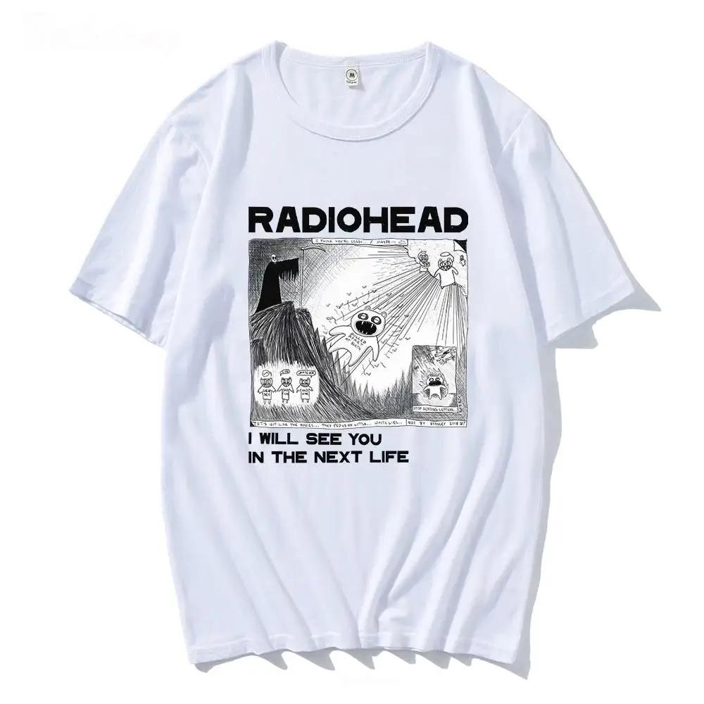Radiohead Graphic Unisex Print TShirt Hip Hop Rock Band T Shirt Fashion Casual Crew Neck Short Sleeve Plus Size T Shirt Unisex Tee
