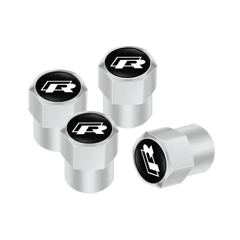 For Volkswagen VW Car Styling Metal Car Tire Valve Caps Dust Prevention Accessories For R Volkswagen Magotan R-Line Touran GTI B