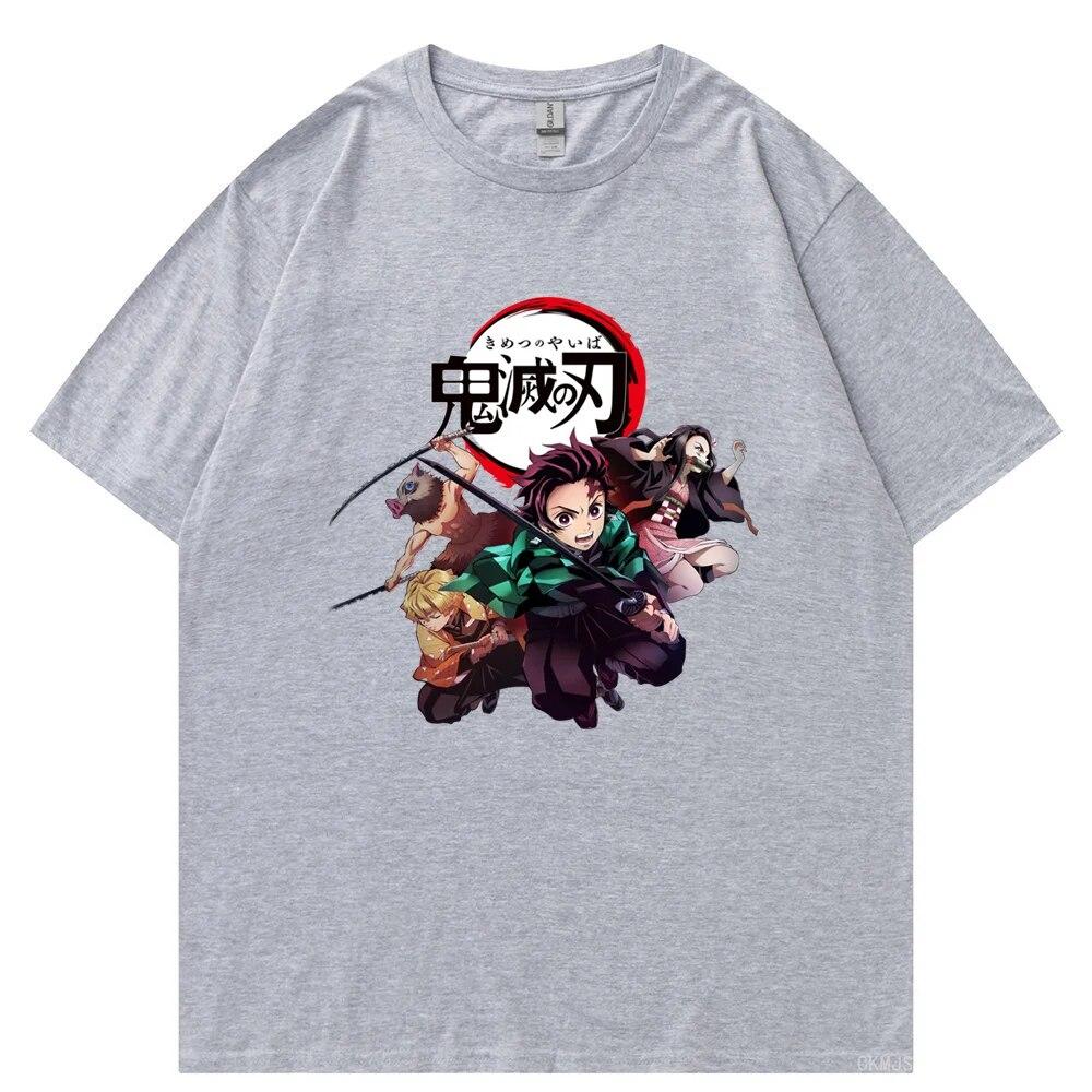 Футболка унисекс «Убийца демонов», футболки из 100% хлопка, футболка с аниме-принтом Rengoku Kyoujurou Nezuko Ninja, короткий топ Y2k, топы Harajuku