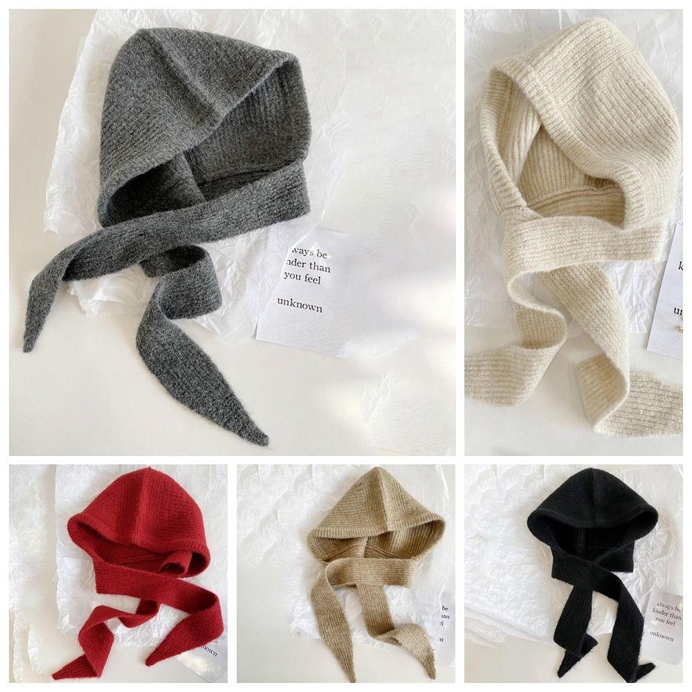 Бандана-балаклава Шапки-бини Мягкие вязаные шапки Зимний шарф-шапка Девочки