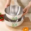 1 шт. Салатник из утолщенной нержавеющей стали большой вместимости, подходит для домашних кухонь, умывальников, мытья овощей, взбивания яиц, кулинарных мисок