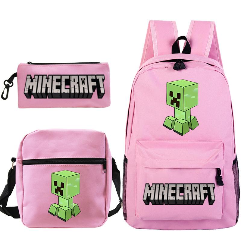 Школьная сумка для детей с принтом Minecraft, сумка через плечо, пенал для канцелярии, набор рюкзаков для студентов
