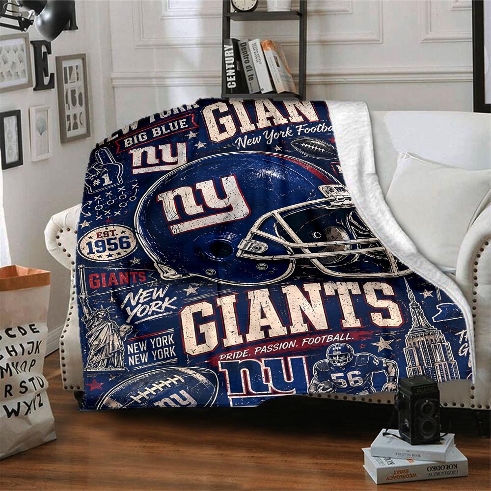 1pc Blanket - New York Giants logo Print Design,Lightweight Blanket for Sofa,Bed- Soft &Warm,Gift for All Seasons