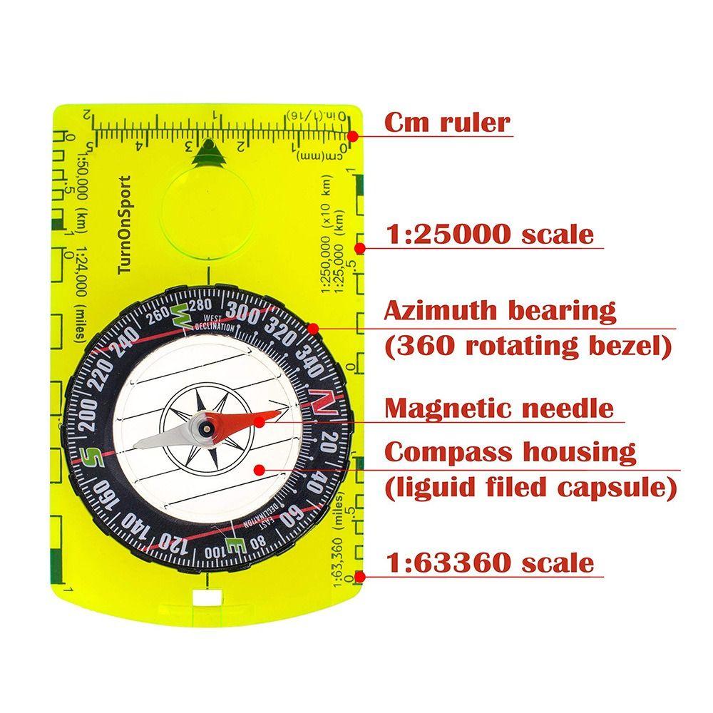 Scale Ruler Orienteering Thumb Compass Outdoor Navigation Compass Map Reading Scouts Compass Ruler