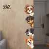 Cartoon Dog Window Stickers Puppy Wall Sticker, Easy Apply Waterproof PVC Decal, Creative Flexible Cut to Size Pattern Glass for Bathroom And Balcony