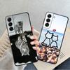 Funny Cute Cat Line Case For Samsung Galaxy S20 S21 S22 Note 20 Ultra 10 Plus 8 9 S23 5g S21 Plus Black Soft Funda Capa Cover