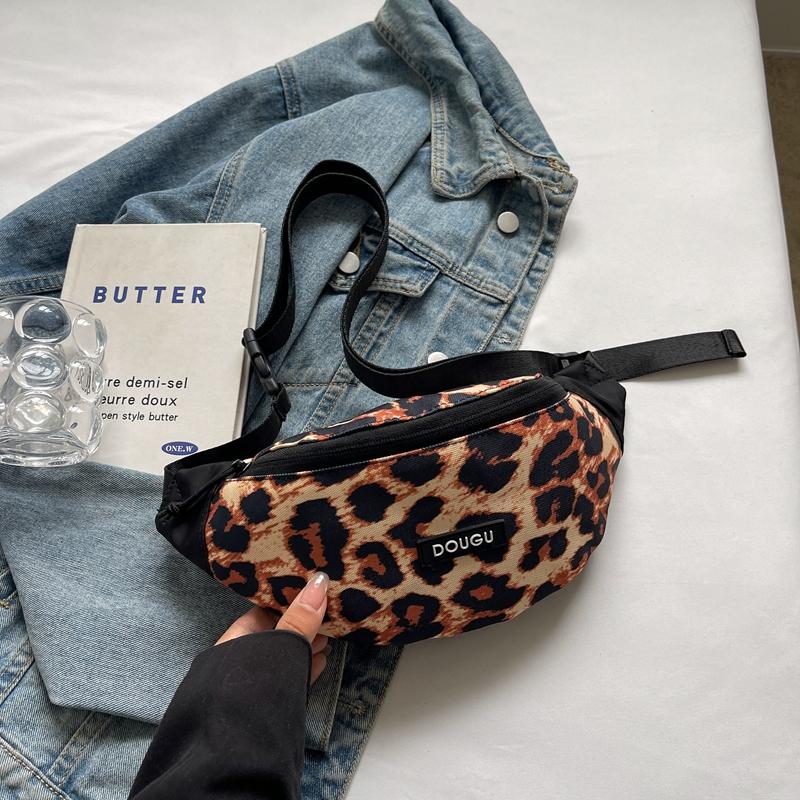 Женская нагрудная сумка с леопардовым принтом, многофункциональная сумка через плечо, сумка через плечо