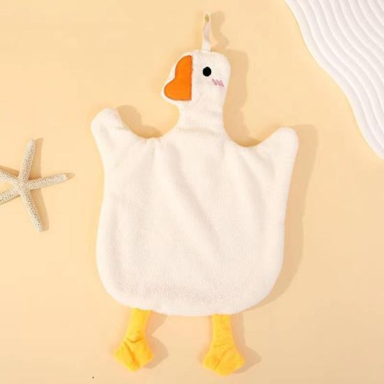 Hand Towel with Hanging Loop Highly Absorbent Quick Drying Wear Resistant Cute Goose Design Kitchen Cloth Dish Towel