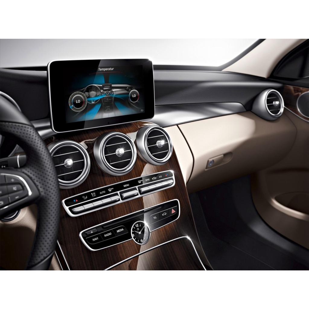 2PCS Center Console Dashboard Cover Trim Replacement for   C Class W205 2015+(Black )