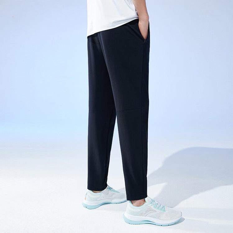 Anta Тренировочные брюки прямого покроя с логотипом, мужские повседневные брюки черного цвета 152327309-1