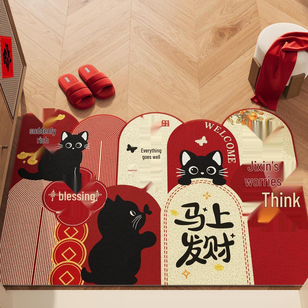 Мультяшный придверный коврик: Скребок для песка, износостойкий, противоскользящий, легко моющийся