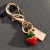 Exquisite High-End Strawberry Mushroom Keychains For Women Bag Pendant Charm Car Keyring Jewelry Gift Decoration Accessories