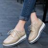 Spring Women Platform Shoes Woman Brogue Patent Leather Flats Lace Up Footwear Female Flat Oxford Shoes For Women Erf56