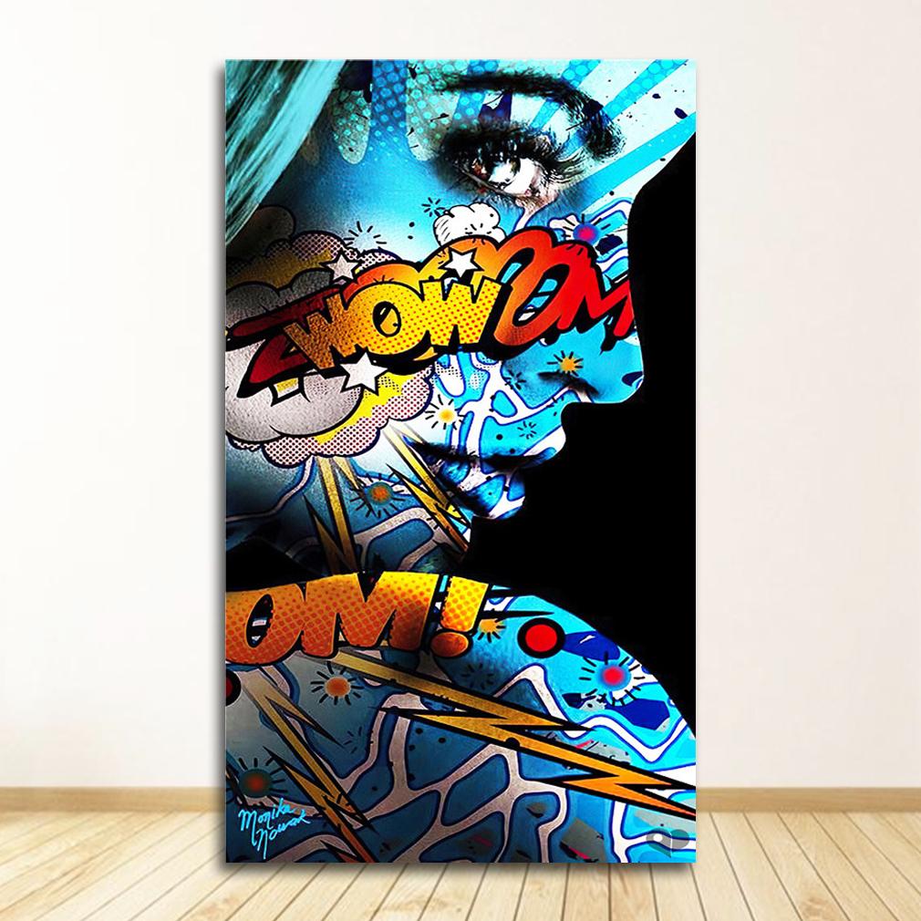 Граффити женский портрет картина маслом плакат и принты Настенный декор для гостиной холст картина настенная живопись домашние постеры