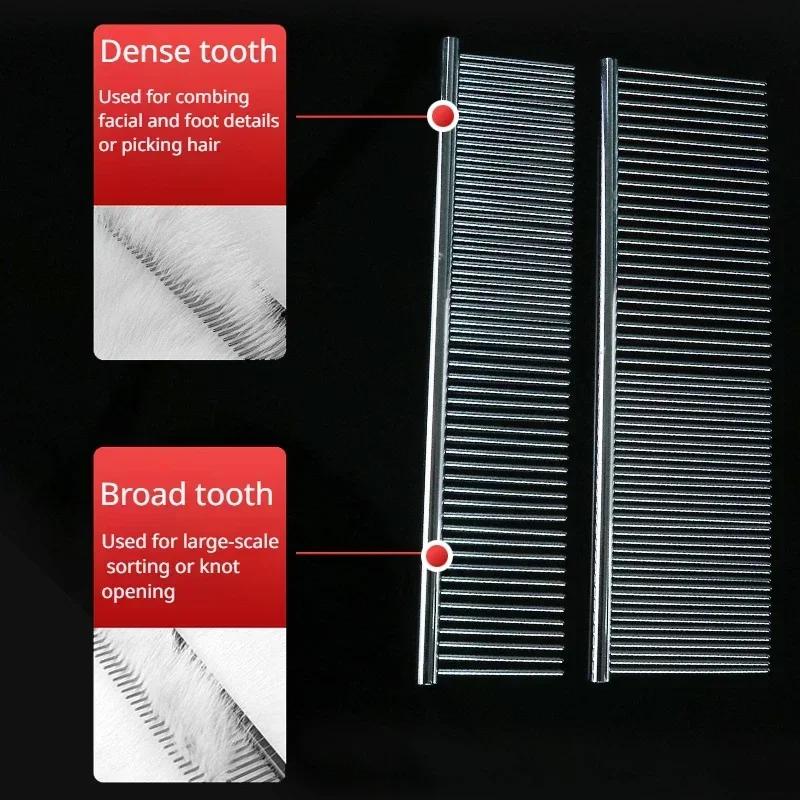 Расческа для удаления колтунов у домашних животных Расческа для ухода за домашними животными из нержавеющей стали для собак и кошек Мягко удаляет выпавший подшерсток Расческа от блох Товары для животных