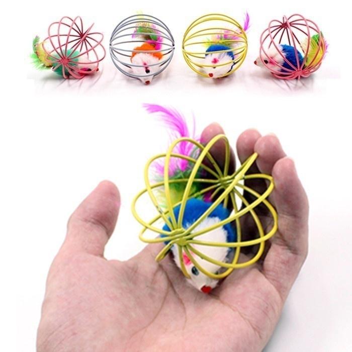 Funny Caged Mouse Pet Toy Rat Ball for Cat Dog Pet Novelty Toy Pet Supplies
