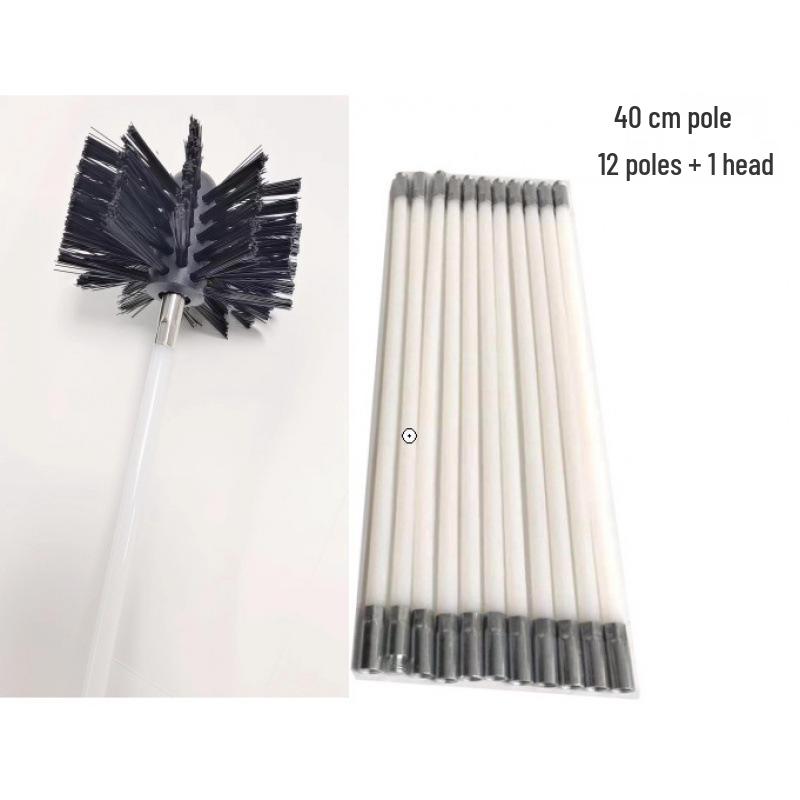 Extendable Hand-Bent Chimney, Duct, Boiler, and Range Hood Cleaning Brush