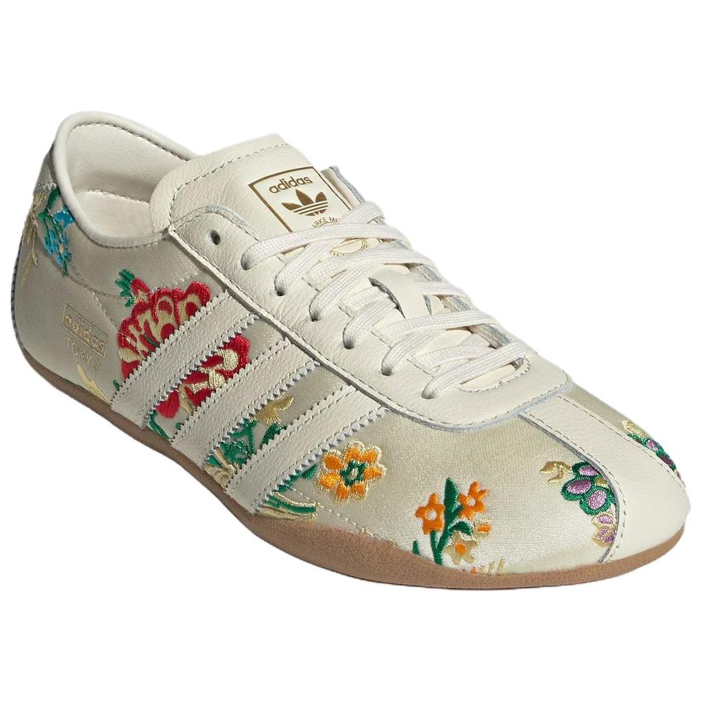 Adidas Пакет вышивки «Токио» - Кроссовки женские кремово-белые с золотистым металликом и резиновой подошвой JQ1687