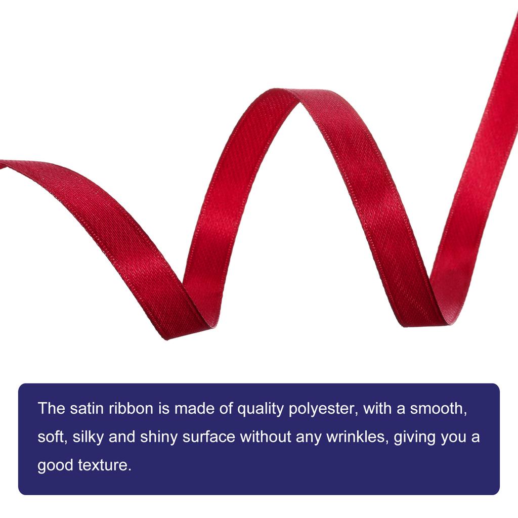 100 ярдов атласной ленты 1 см двусторонняя полиэстеровая атласная лента для подарочной упаковки, Рождества, свадьбы, украшения на день рождения, ручная работа DIY