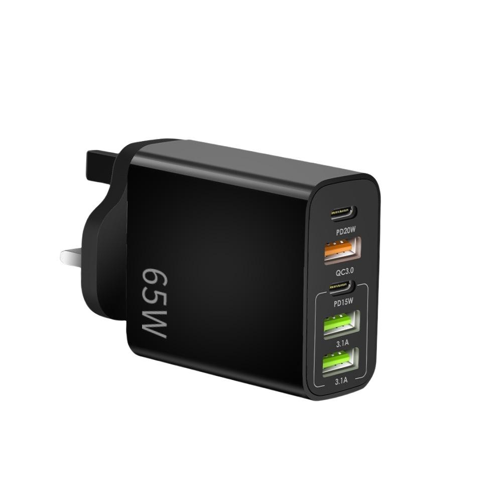 Многопортовое зарядное устройство для смартфона США, европейского и британского регуляторного типа C с быстрой зарядкой Новая зарядная головка 3USB+2PD
