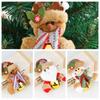 4Pcs Soft Christmas Tree Pend Round Bell Santa Ornaments Xmas Bell Hanging Ornaments  Kids Toys
