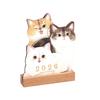 2026 Small Desk Calendar with Wooden Base Cute Dog Cat Patterns Monthly Planner