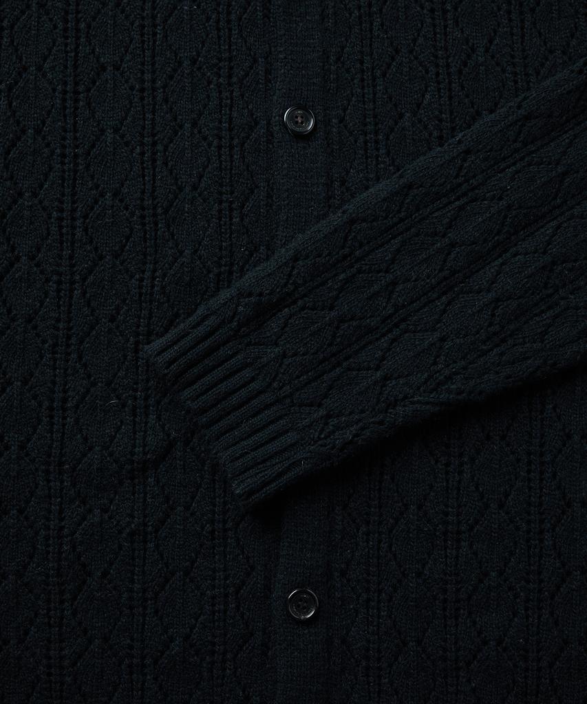 MMIC Cashmere Crochet Cardigan (Black)
