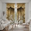 2 Pieces HD Digital Yellow Color Swan Love Curtains Home Decorating Style Decorating Living Room Bedroom Rodding Curtain Effect