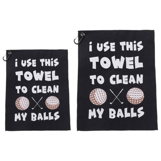 Golf Towel Microfiber Printed Funny Golf Ball Cleaning Towel with Clip for Golf Fans Friends Husband Boyfriend