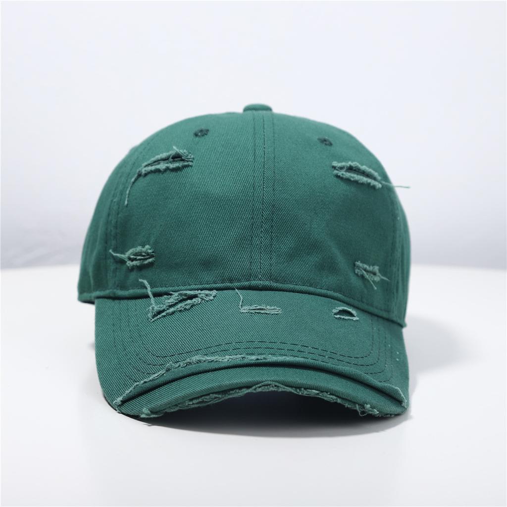 Baseball Cap Women's New Spring and Summer Versatile Soft Top Hip Hop Baseball Cap Outdoor Student Retro Personality Ripped Sun Hat