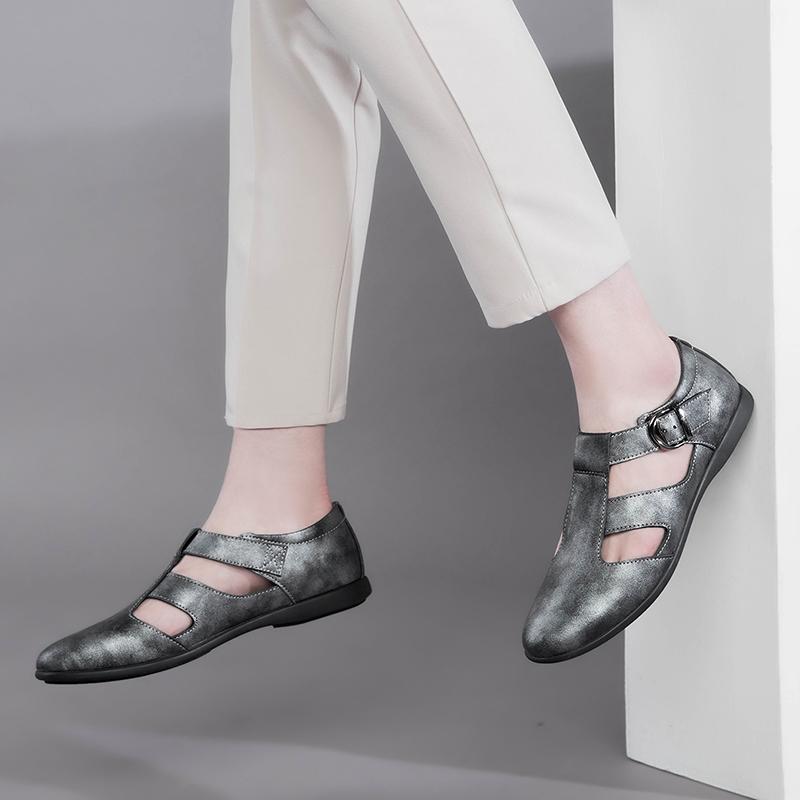 FashionMale Genuine Leather Classic Men Slippers Beach Shoes for Comfortable Walking Roman Sandalias Zapatos Hombre Sandalias