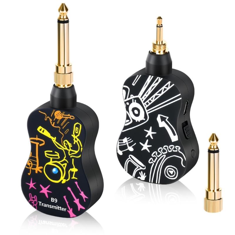Guitar Wireless Systems 4Hours Runtime Wireless Guitar Transmitter Receiver Rechargeable Digital Guitar Wireless Systems