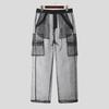 INCERUN Men Tie-dye Elastic Waist Mesh Sheer Stitching Harem Pants Streetwear Partywear