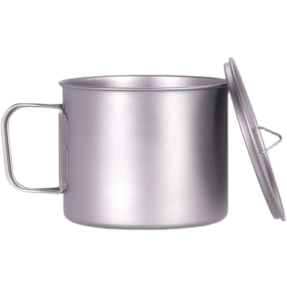 Кемпинговый титановый горшок с крышкой и складными ручками для походов на открытом воздухе