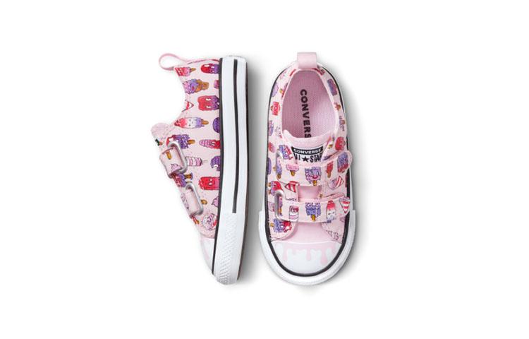 Converse Кеды Chuck Taylor All Star Canvas Износостойкие И Легкие Низкие Детские Обувь Розовый Фиолетовый A00389C