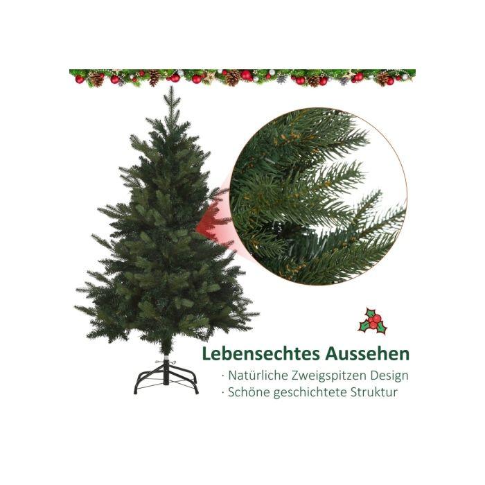 Sapin de Noël artificiel - MUVOE - Ø85 x 120 cm - 657 pointes - Socle métallique pliable - Montage facile