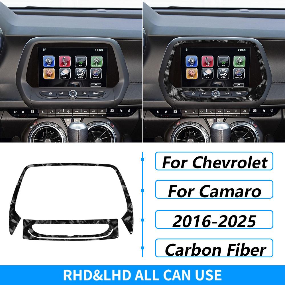 Для Chevrolet Camaro 2016-2024 Комплекты из кованого углеродного волокна Полная отделка приборной панели, панели переключения передач, аксессуары для автомобиля, наклейка