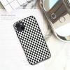 Black White Checkered Phone Case For IPhone 13 12 11 XS X 8 7 6 Plus Mini Pro Max SE 2022 Black Phone Cover
