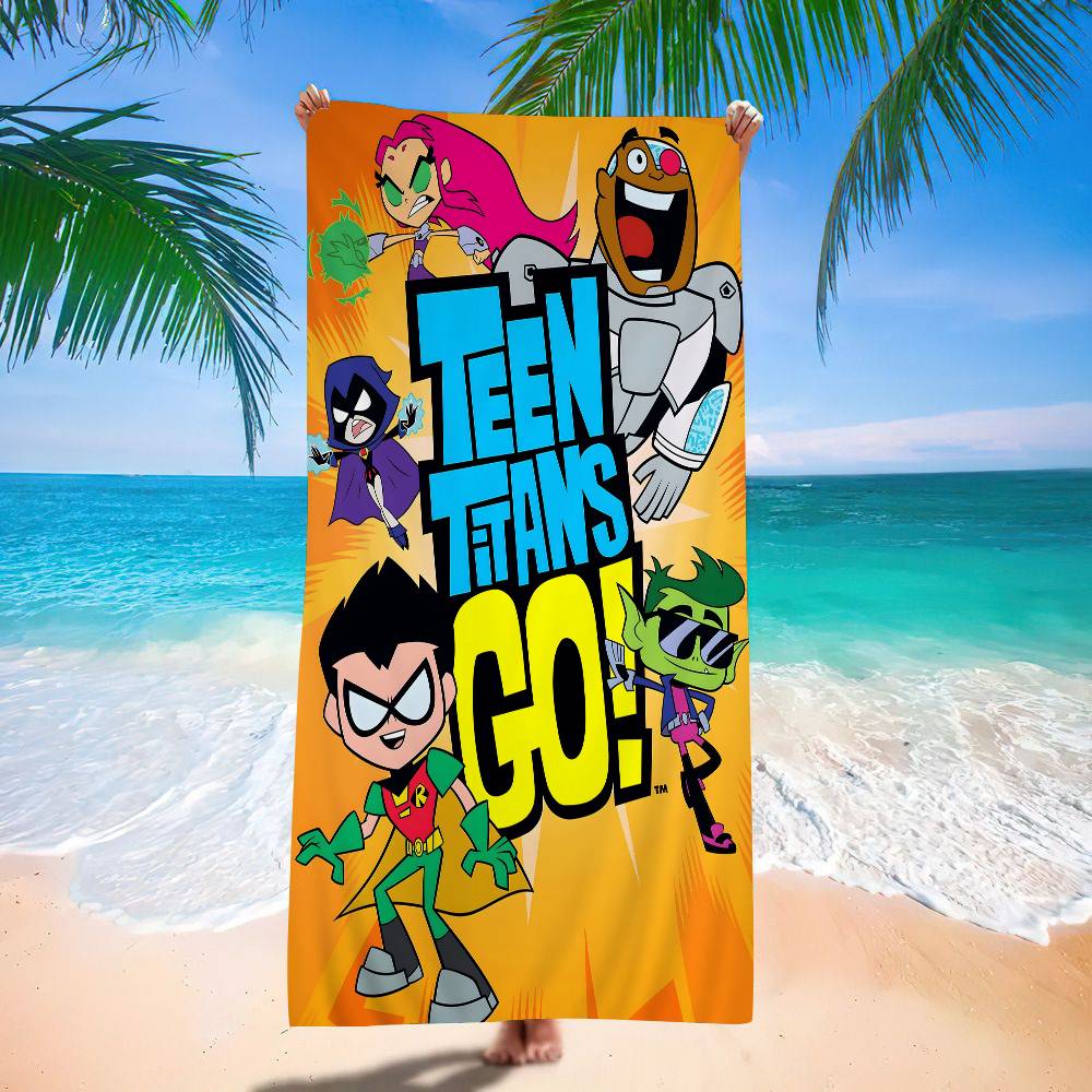 Постер Teen Titans Go Пляжное полотенце Цветные банные полотенца для девочки Микрофибра Быстросохнущее Не прилипает песок Пляж Йога Спа Спортзал Бассейн