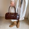 Ретро-сумка для подмышек для женщин, портативная дорожная сумка, простая сумка через плечо, большая вместимость, коричневая, элегантная, с цепочкой на ремне