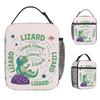 Funny Cartoon Lizard Meme Lunch Bag Office Lunch Box Men Casual Graphic Design Thermal Tote Handbags Oxford Portable Cooler Bag