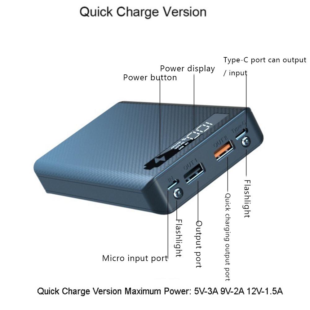 Зарядный бокс для 6 аккумуляторов 18650, корпус Power Bank, зарядный бокс для аккумуляторов 18650 для зарядки мобильного телефона, стандартная зарядка, черный