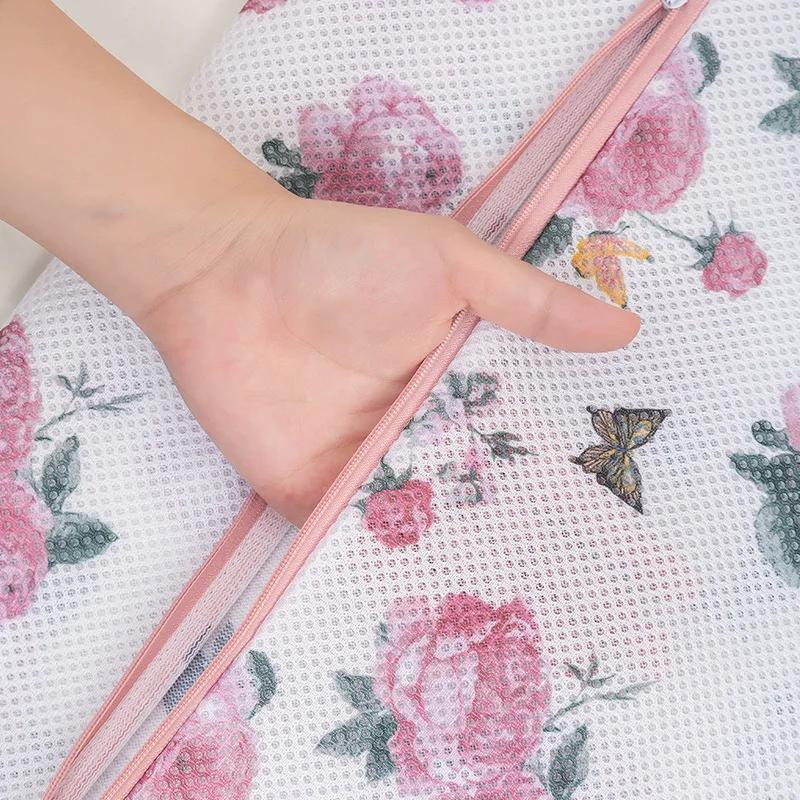 Новейший мешок для белья с принтом роз, мешки для стирки нижнего белья, сумки для защиты нижнего белья, сумка для стирки, дорожный портативный органайзер для белья