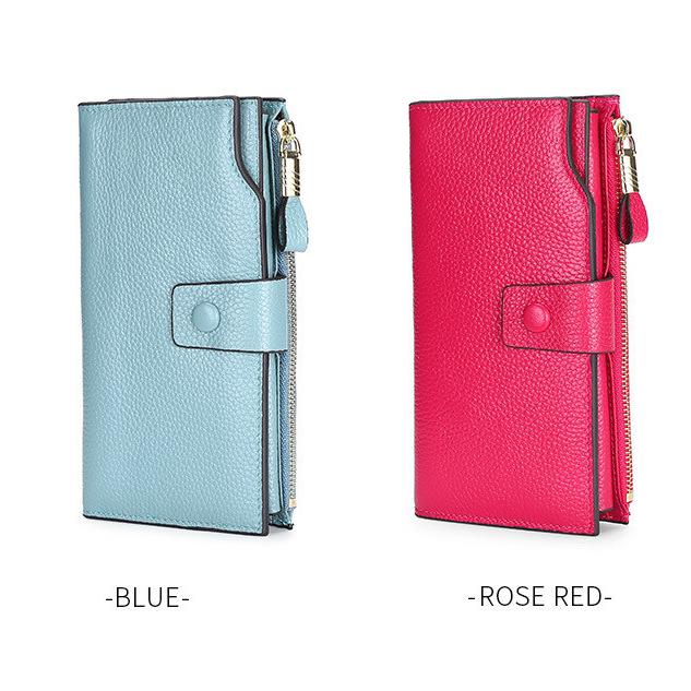 Женский клатч большой емкости с несколькими слотами для карт, RFID-держатель для удостоверения личности кредитной карты, длинные кошельки из натуральной кожи для женской сумки для мобильного телефона, кошелек