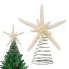 Starfish Christmas Tree Topper Xmas Tree Decoration Starfish Tree Topper with Spring for Home Bar Shop Holiday Party Decor